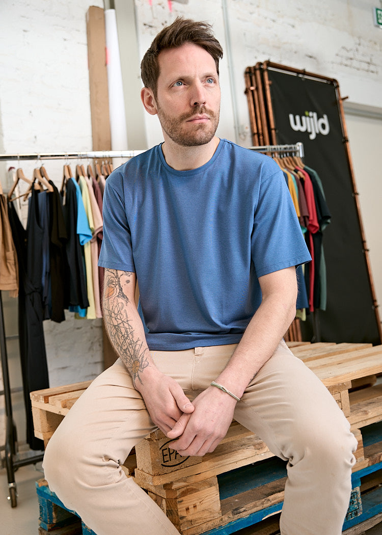 MEN'S WOODSHIRT LOOSE TIMO BIJOUT BLUE