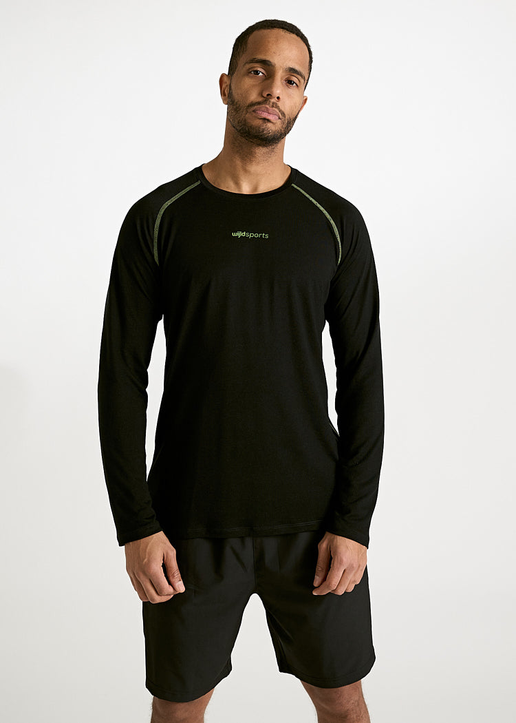 HERREN SPORT LANGARMSHIRT TOM BLACK GREEN