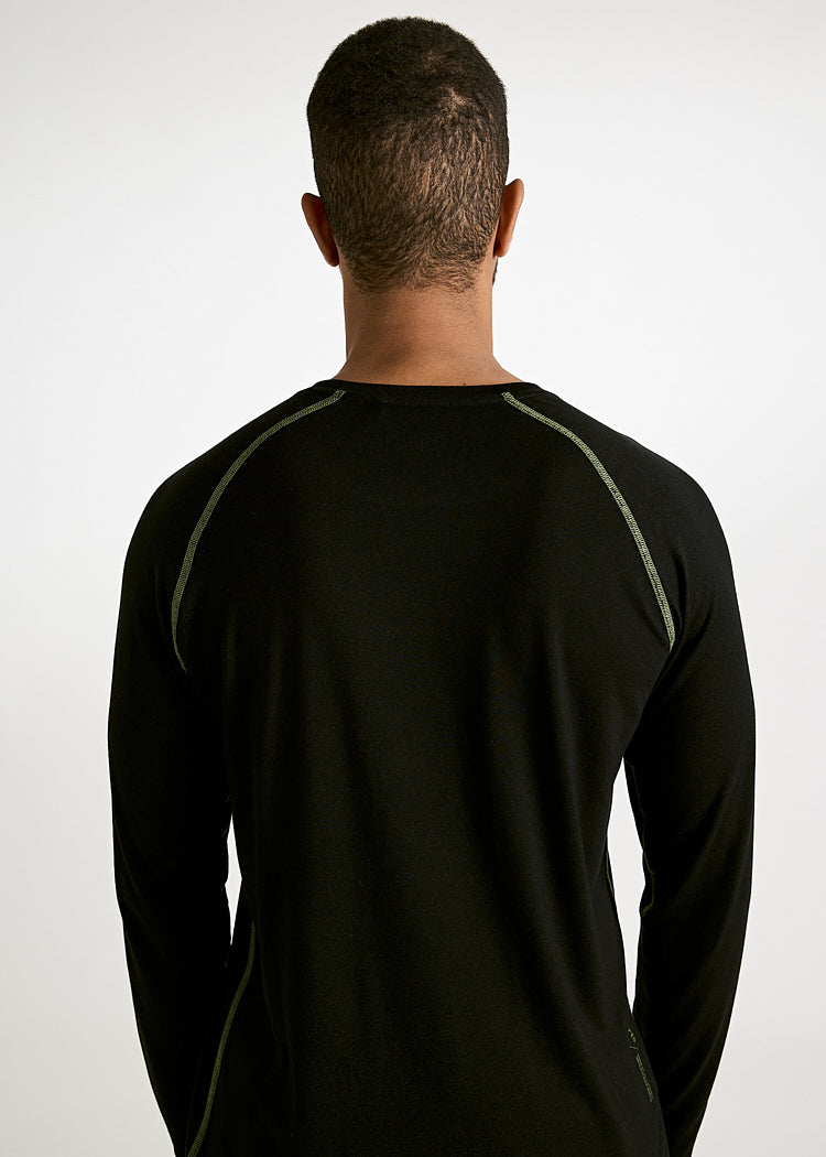 HERREN SPORT LANGARMSHIRT TOM BLACK GREEN