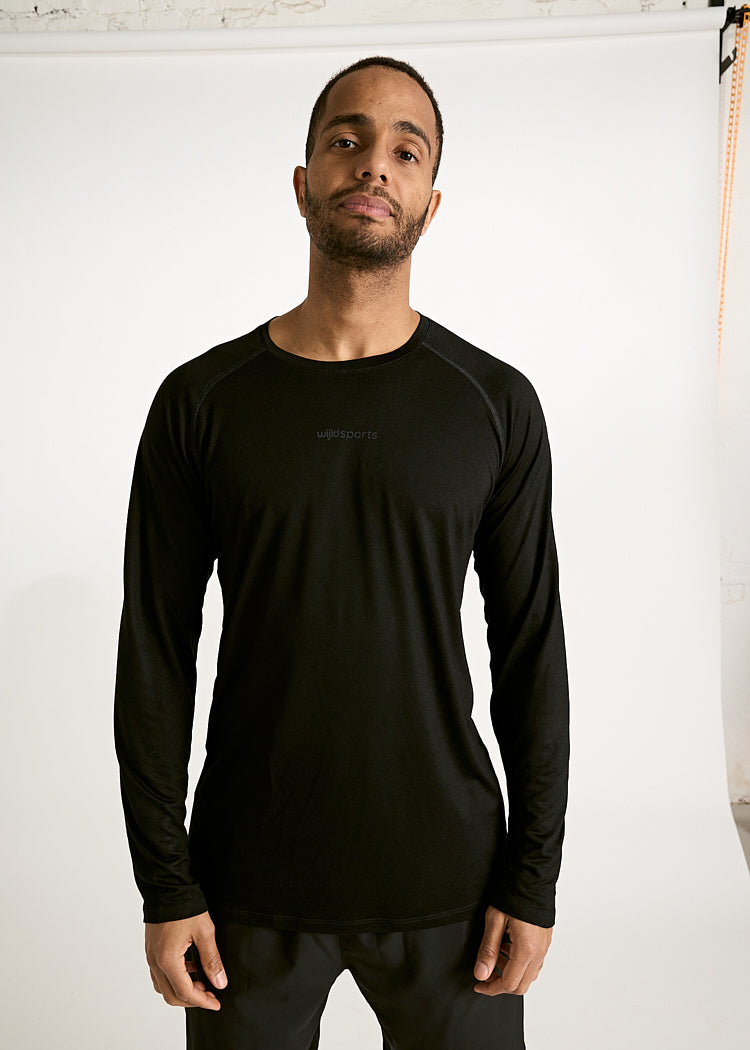HERREN SPORT LANGARMSHIRT TOM BLACK GRAY