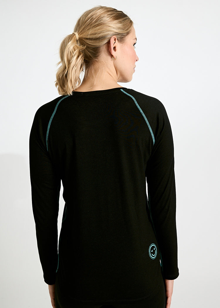 DAMEN SPORT LANGARMSHIRT NELLIE BLACK BLUE
