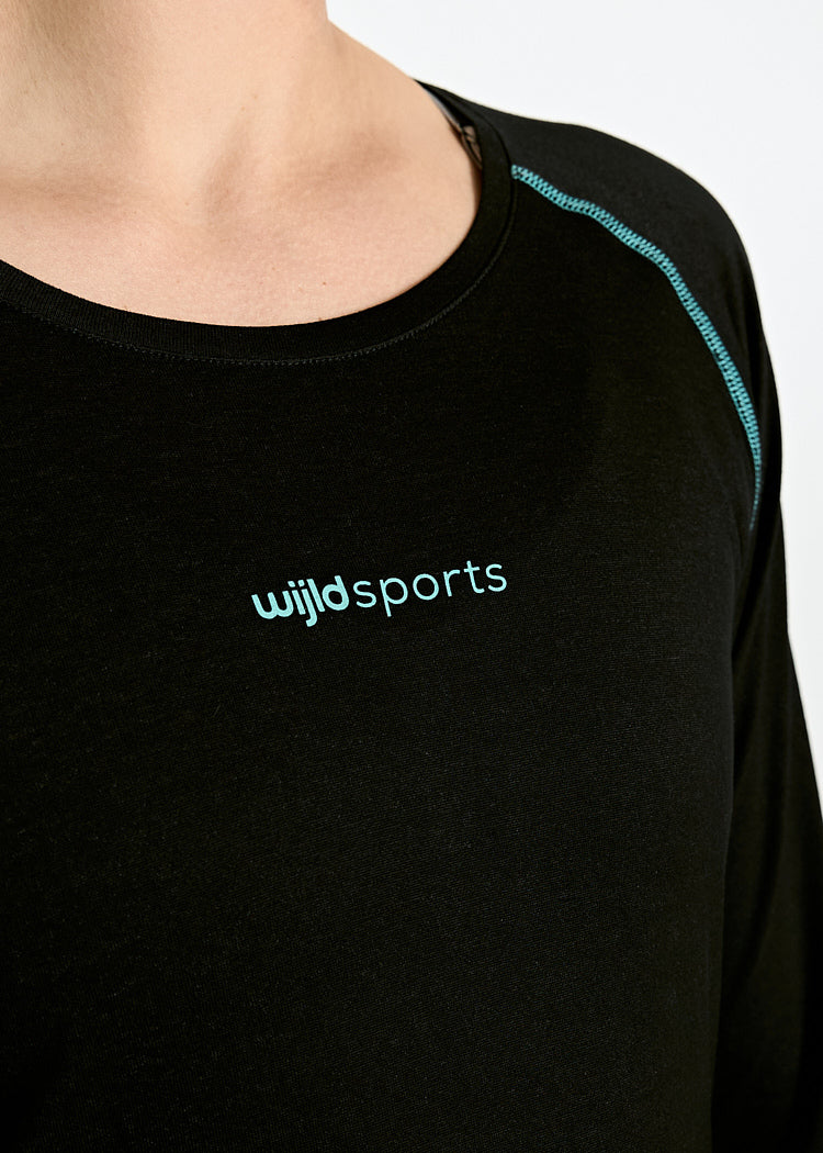 DAMEN SPORT LANGARMSHIRT NELLIE BLACK BLUE