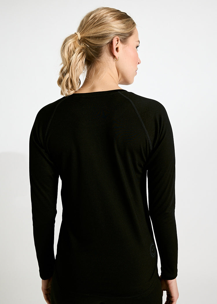 DAMEN SPORT LANGARMSHIRT NELLIE BLACK GRAY