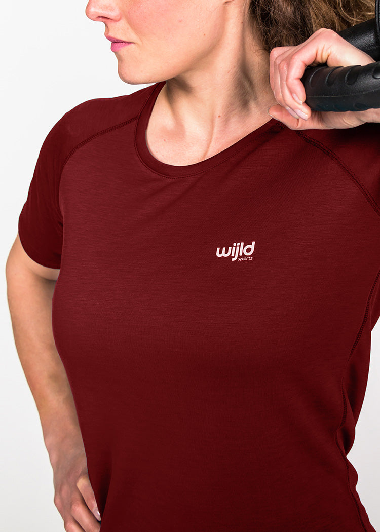WOMEN'S SPORTS SHIRT DARK RED