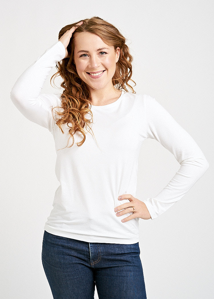 DAMEN LANGARMSHIRT MAYA BRIGHT WHITE