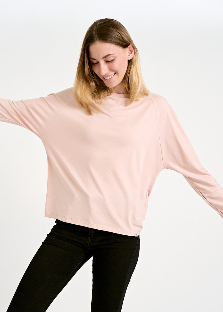 DAMEN LANGARMSHIRT BATWING ALICE SMOKED ROSE