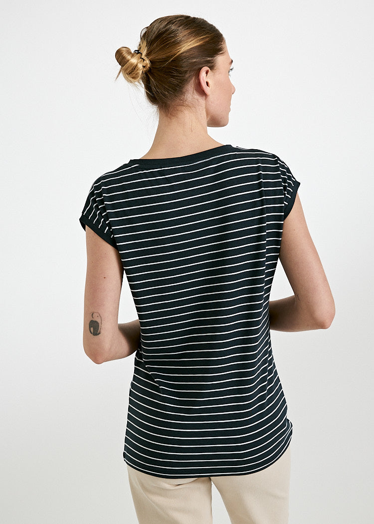 WOMEN'S WOODSHIRT KIMONO STRIPES BLUE