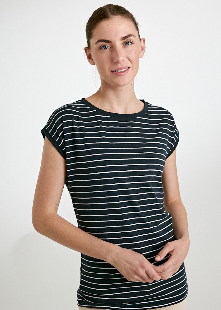 WOMEN'S WOODSHIRT KIMONO STRIPES BLUE