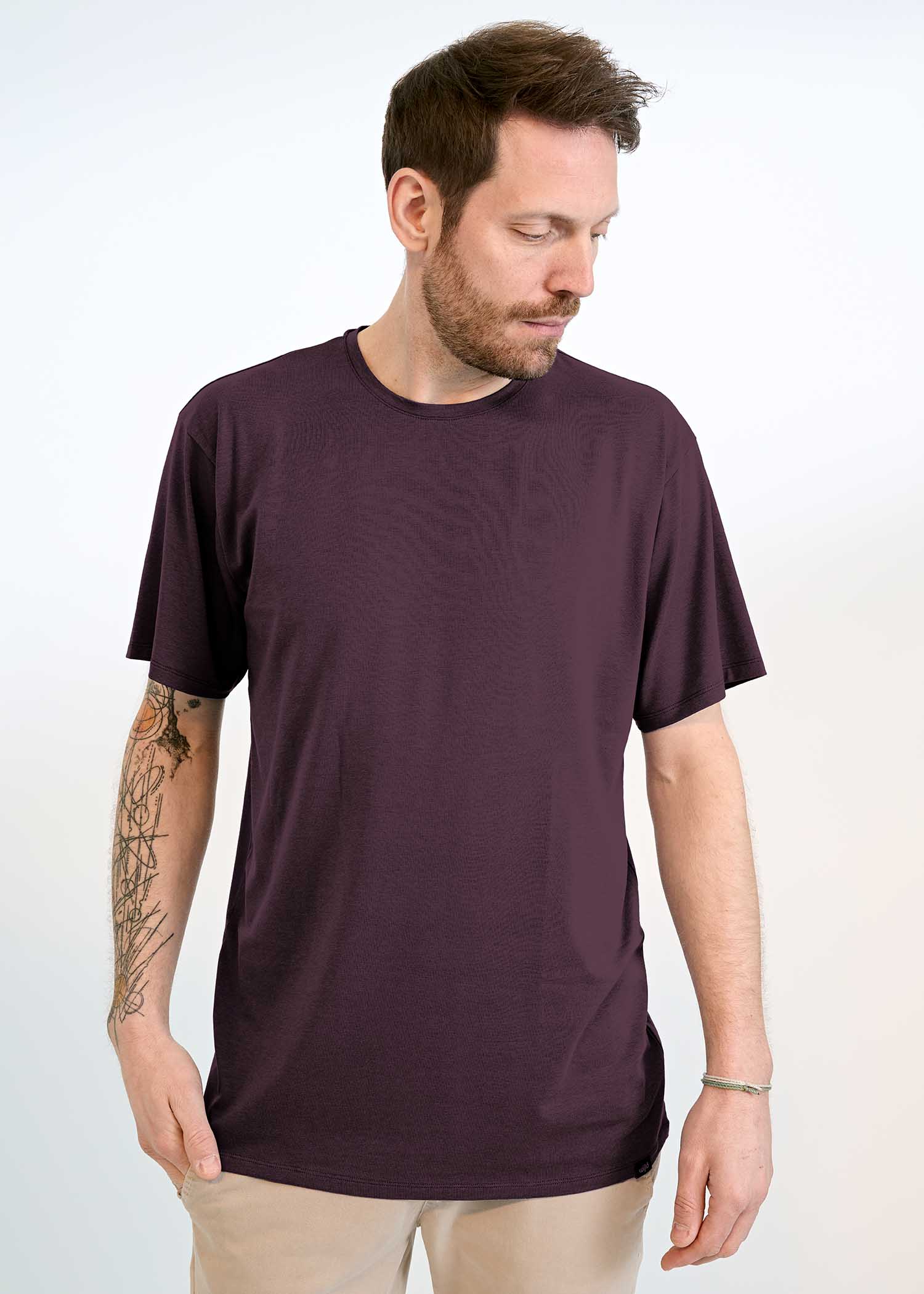 HERREN WOODSHIRT LOOSE TIMO PLUM PERFECT