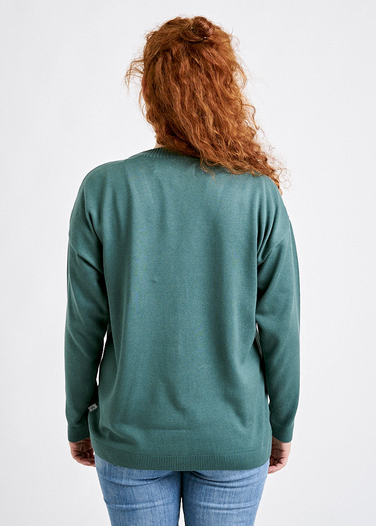 WOMEN'S KNIT CARDIGAN SILVER PINE