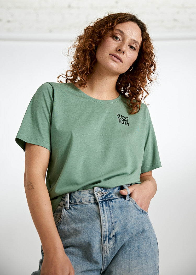 WOMEN'S WOODSHIRT LOOSE LONGER PLANT MORE TREES