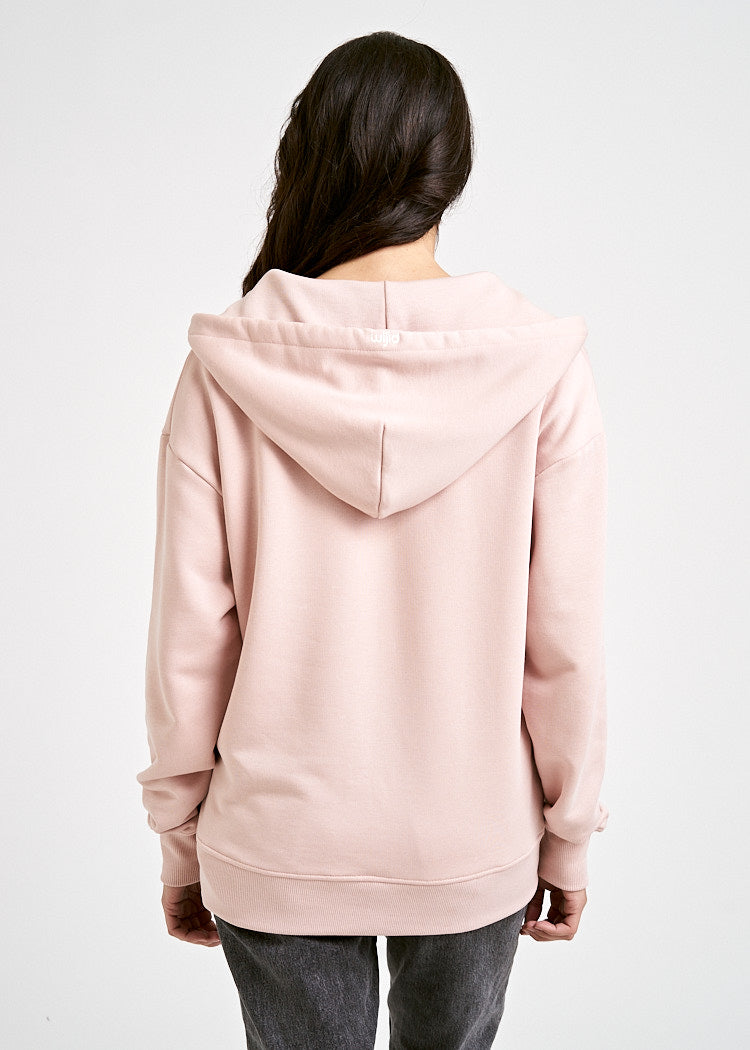 DAMEN ZIP-HOODIE SMOKED ROSE