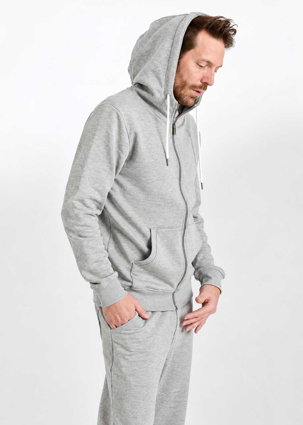 HERREN SWEATJACKE LEON GRAY MELANGE