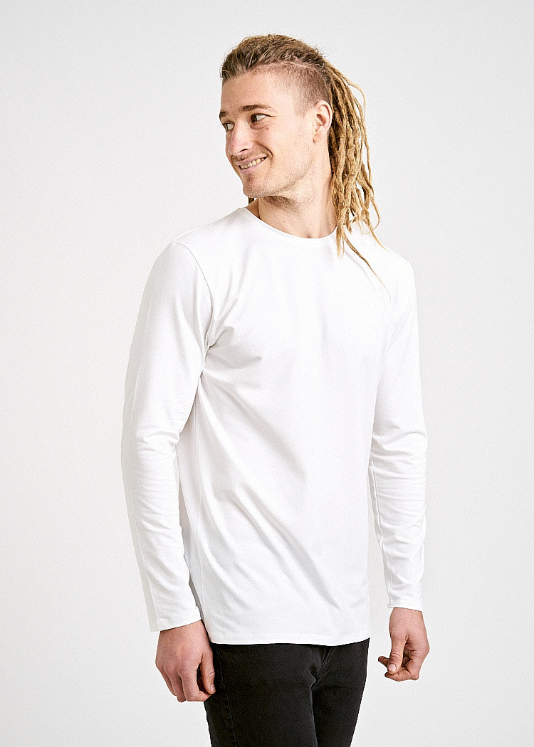 MEN'S LONG SLEEVE SHIRT DAVID BRIGHT WHITE