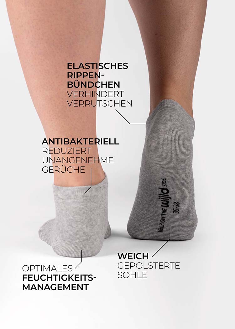 WOODSOCKS® SNEAKERSOCKEN LIGHT GRAY