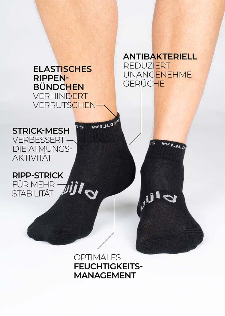 WOODSOCKS® HALBHOHE SPORTSOCKEN BLACK