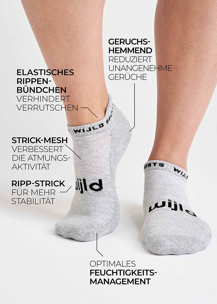 WOODSOCKS® SPORTS SNEAKER SOCKS GRAY MELANGE