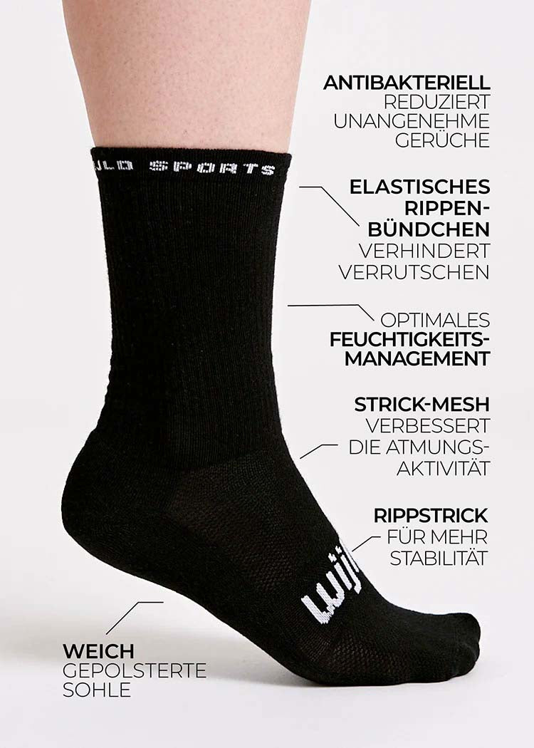 WOODSOCKS® TENNISSOCKEN SPORT BLACK