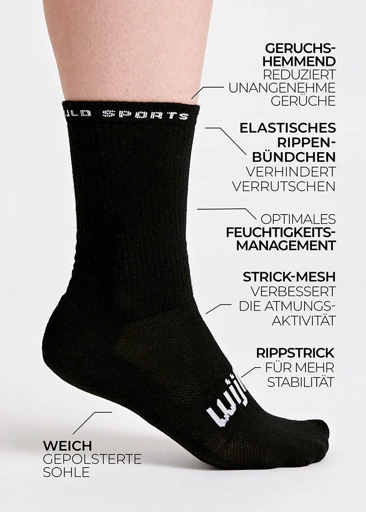 WOODSOCKS® TENNISSOKKER SPORT BLACK