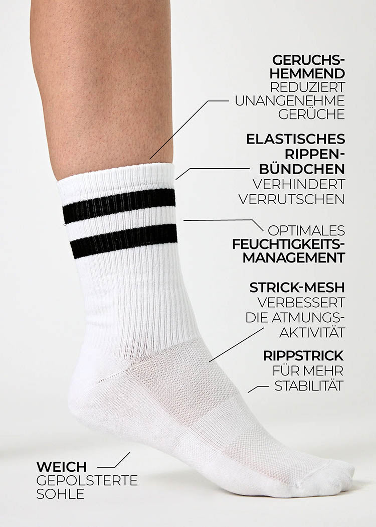 WOODSOCKS® tennissokker hvit svart