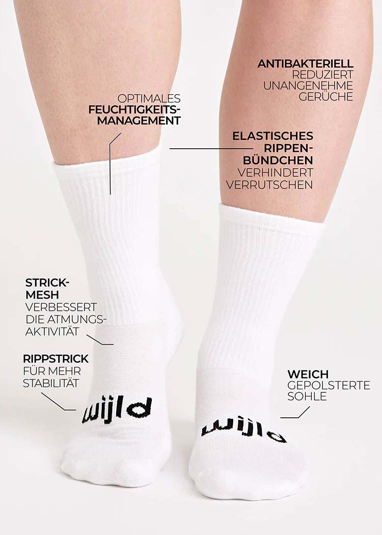 WOODSOCKS® TENNISSOCKEN RUN WIJLD BRIGHT WHITE