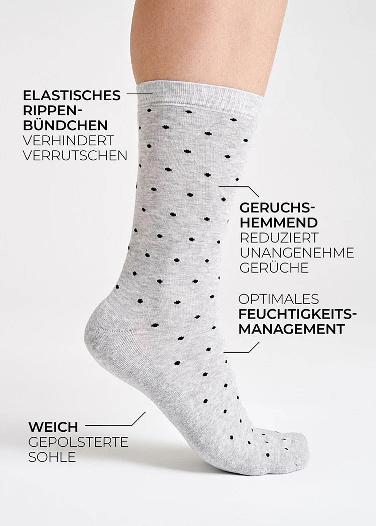WOODSOCKS® WITH DOTS LIGHT GRAY