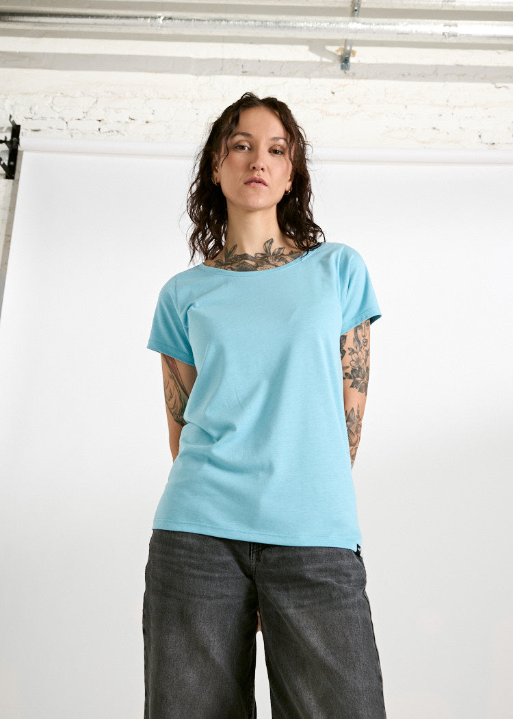 DAMEN WOODSHIRT REGULAR LENA MILKY BLUE