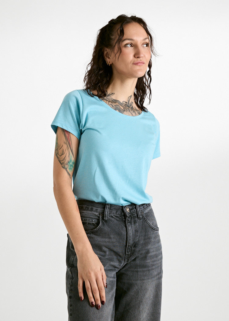 DAMEN WOODSHIRT REGULAR LENA MILKY BLUE