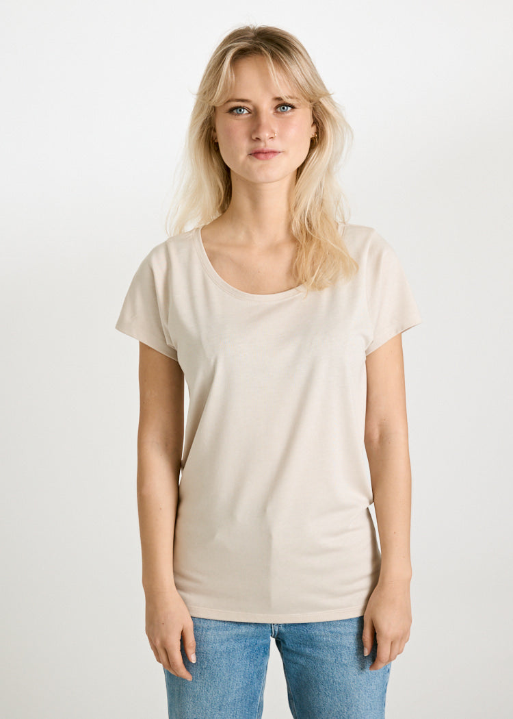 DAMEN WOODSHIRT REGULAR LENA PUMICESTONE