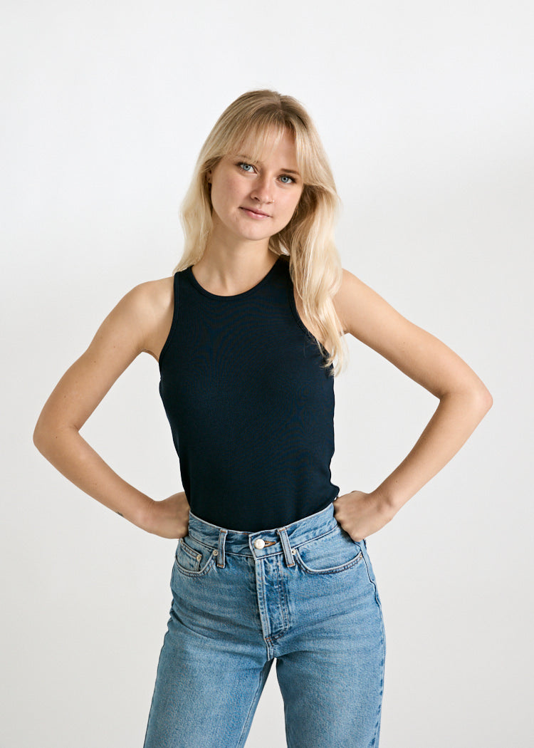 DAMEN RIPP TANK TOP IRENE NAVY BLUE