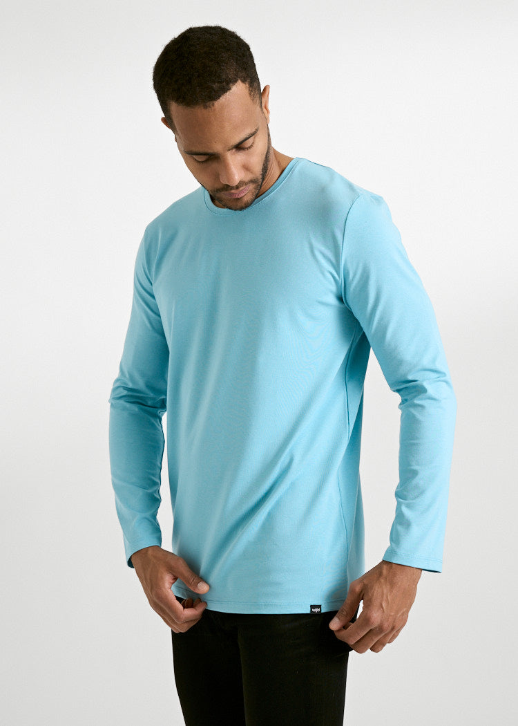 HERREN LANGARMSHIRT DAVID MILKY BLUE