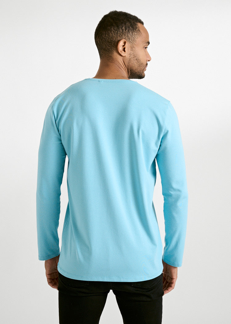 HERREN LANGARMSHIRT DAVID MILKY BLUE