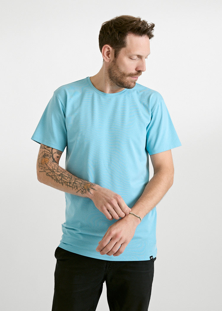 HERREN WOODSHIRT LOOSE TEE TIMO MILKY BLUE