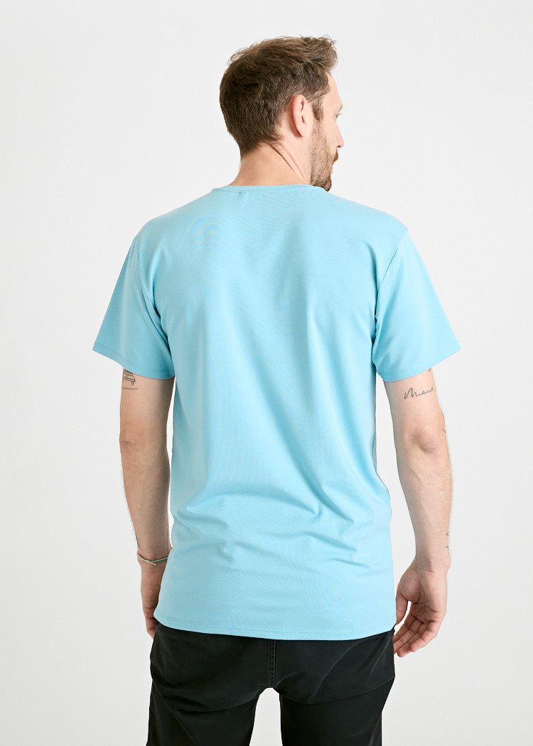 HERREN WOODSHIRT LOOSE TEE TIMO MILKY BLUE