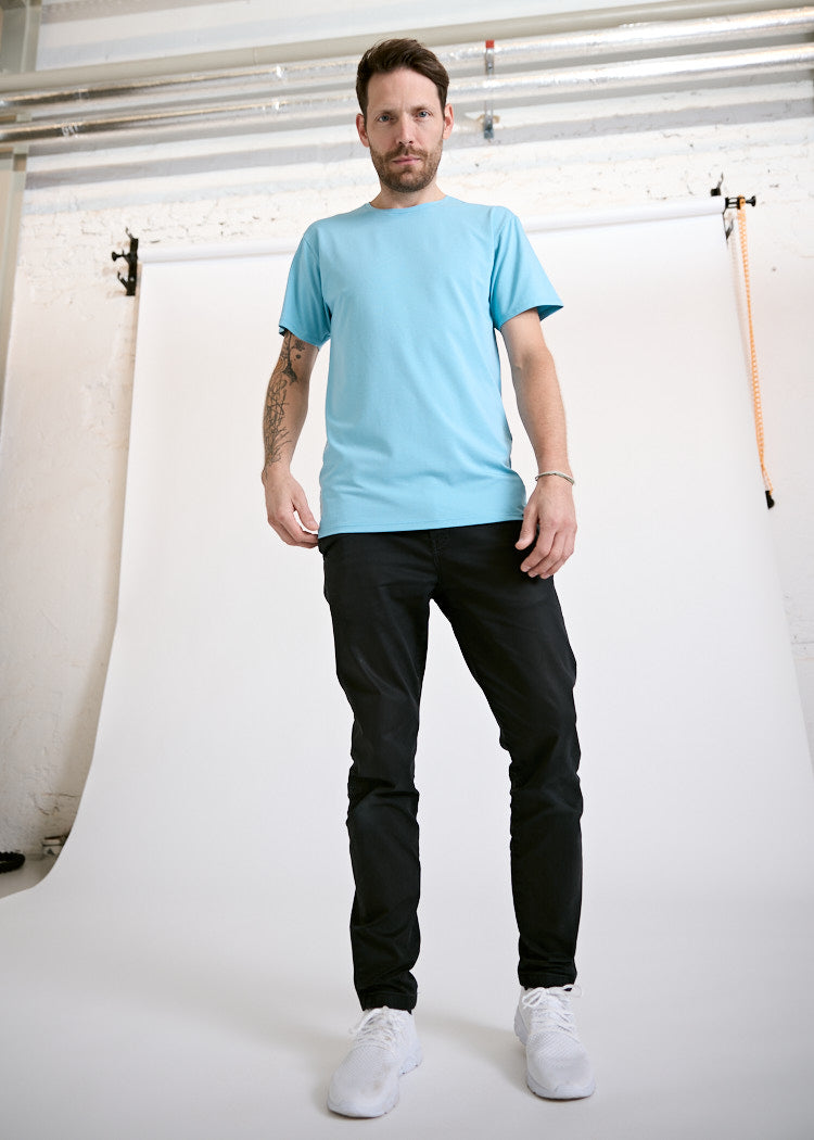 HERREN WOODSHIRT LOOSE TEE TIMO MILKY BLUE