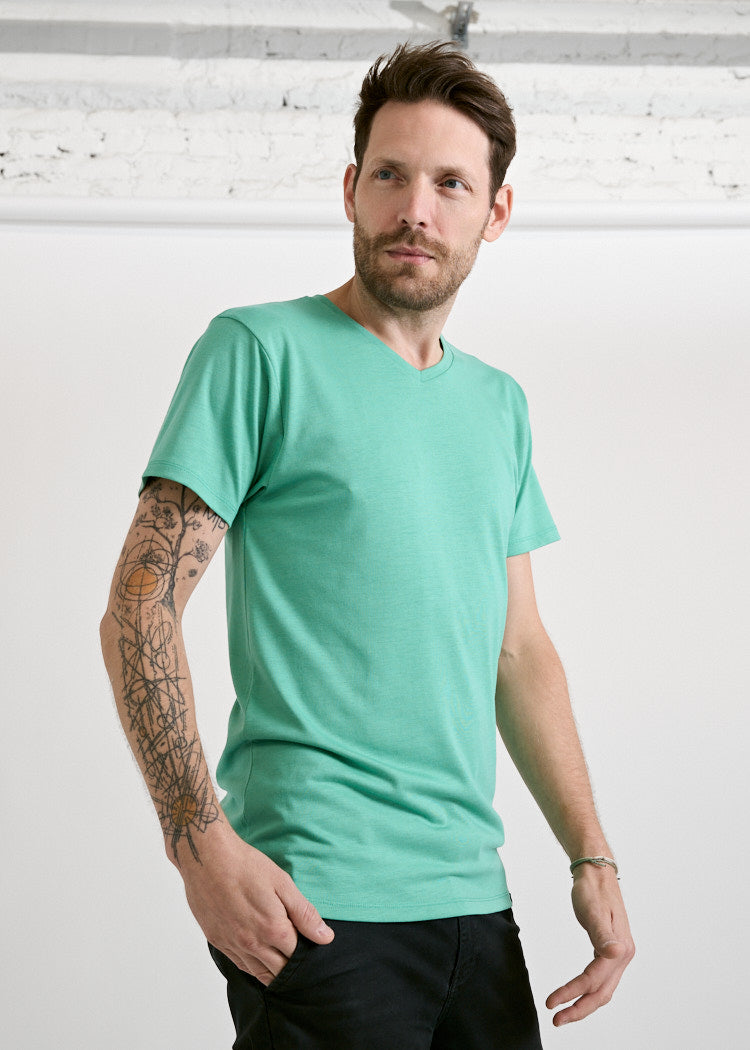 HERREN WOODSHIRT V-AUSSCHNITT ALEX WINTER GREEN