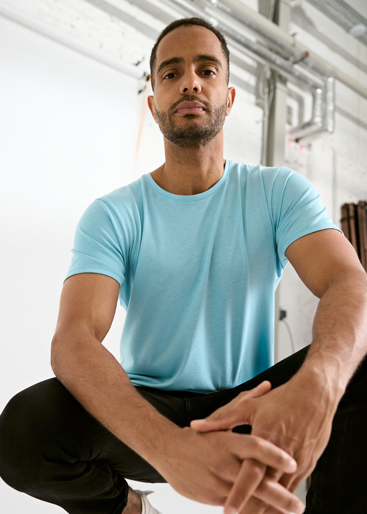 HERREN WOODSHIRT ALEX MILKY BLUE