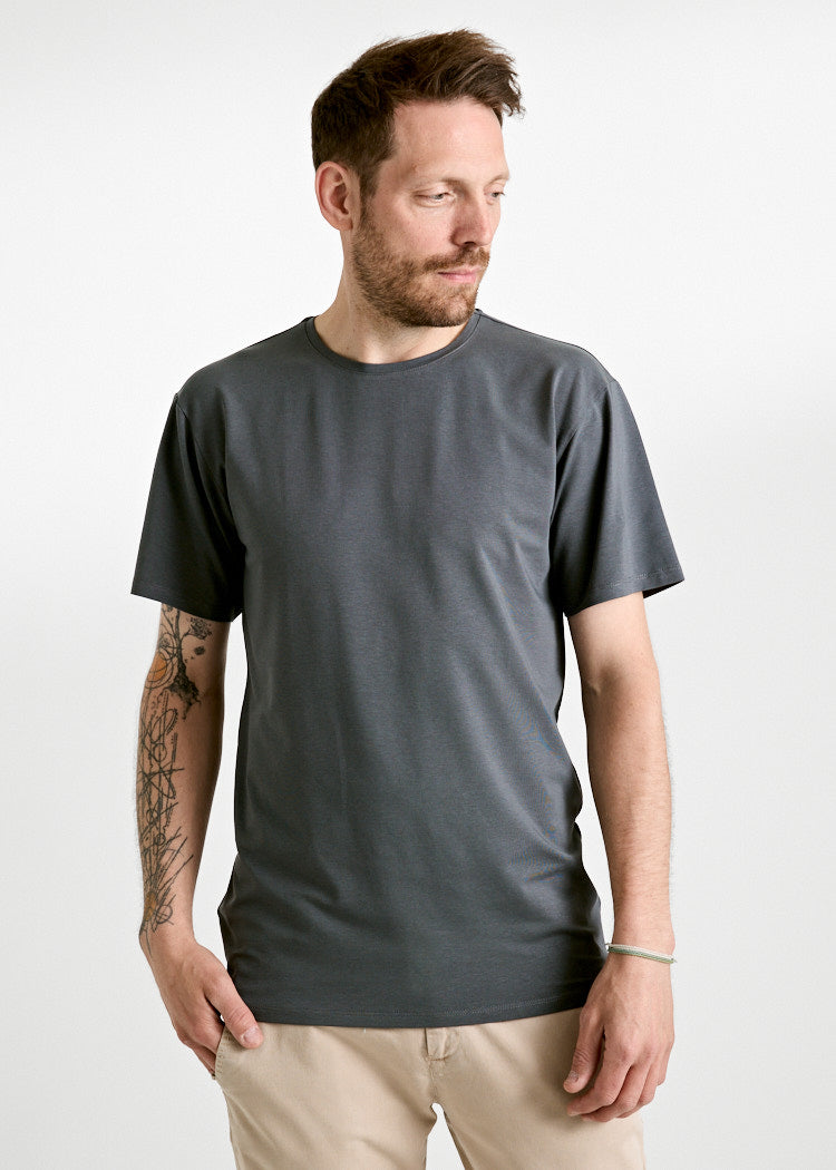 HERREN WOODSHIRT LOOSE TIMO DARK GRAY