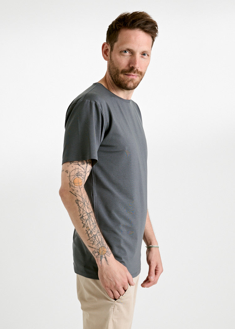 HERREN WOODSHIRT LOOSE TIMO DARK GRAY