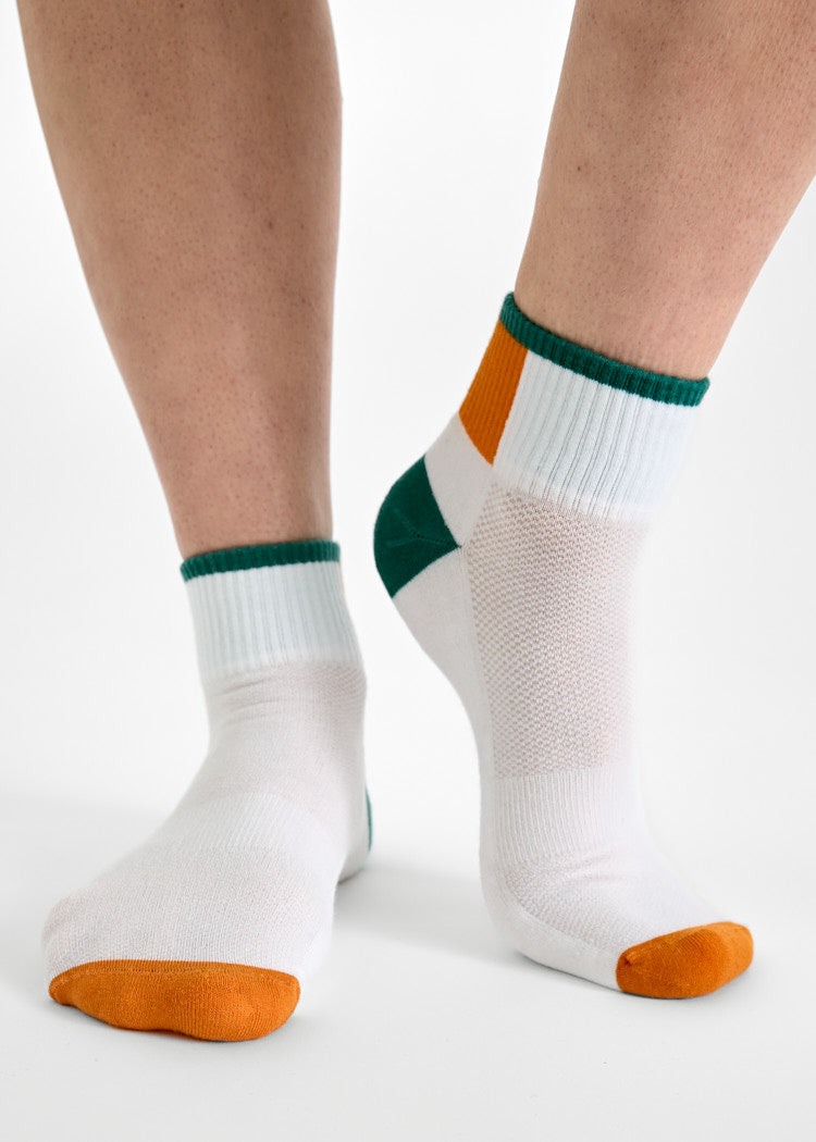 HALBHOHE SPORTSOCKEN CHARLIE ORANGE PEPPER / NORTH SEA