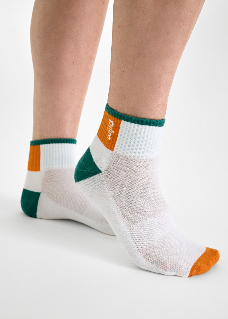 HALBHOHE SPORTSOCKEN CHARLIE ORANGE PEPPER / NORTH SEA