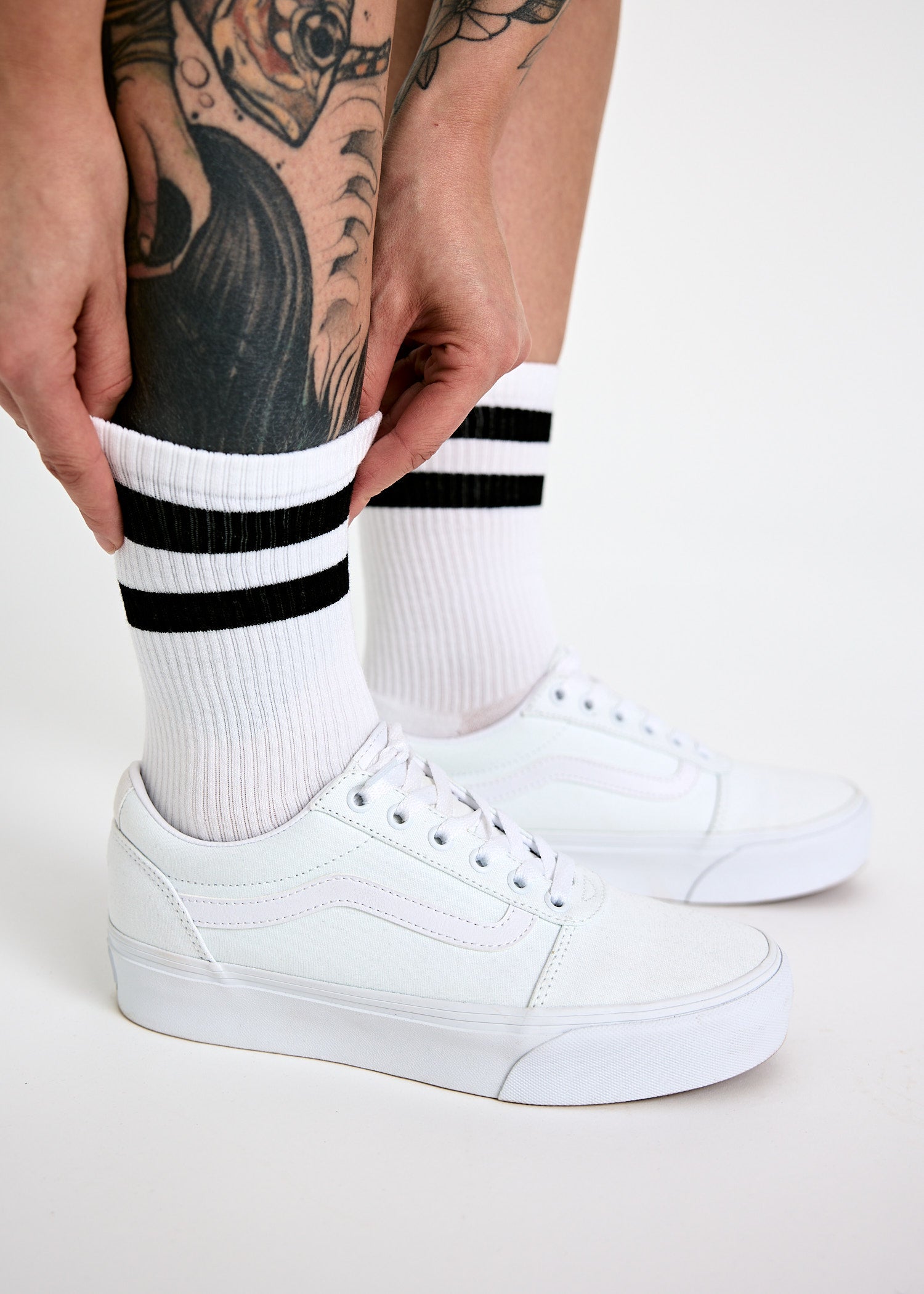 WOODSOCKS® TENNISSOCKEN WHITE BLACK