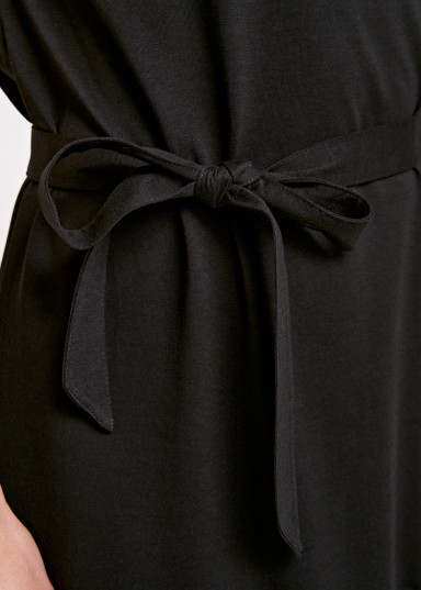 secondary image WOMEN KIMONO MIDI DRESS BLACK