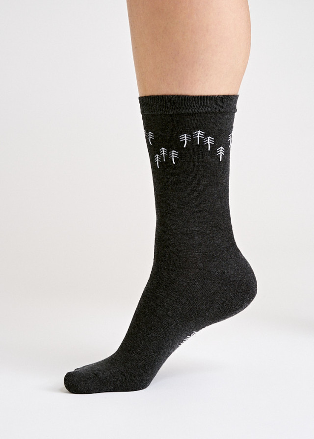SOCKS WITH TREES ANTHRACITE