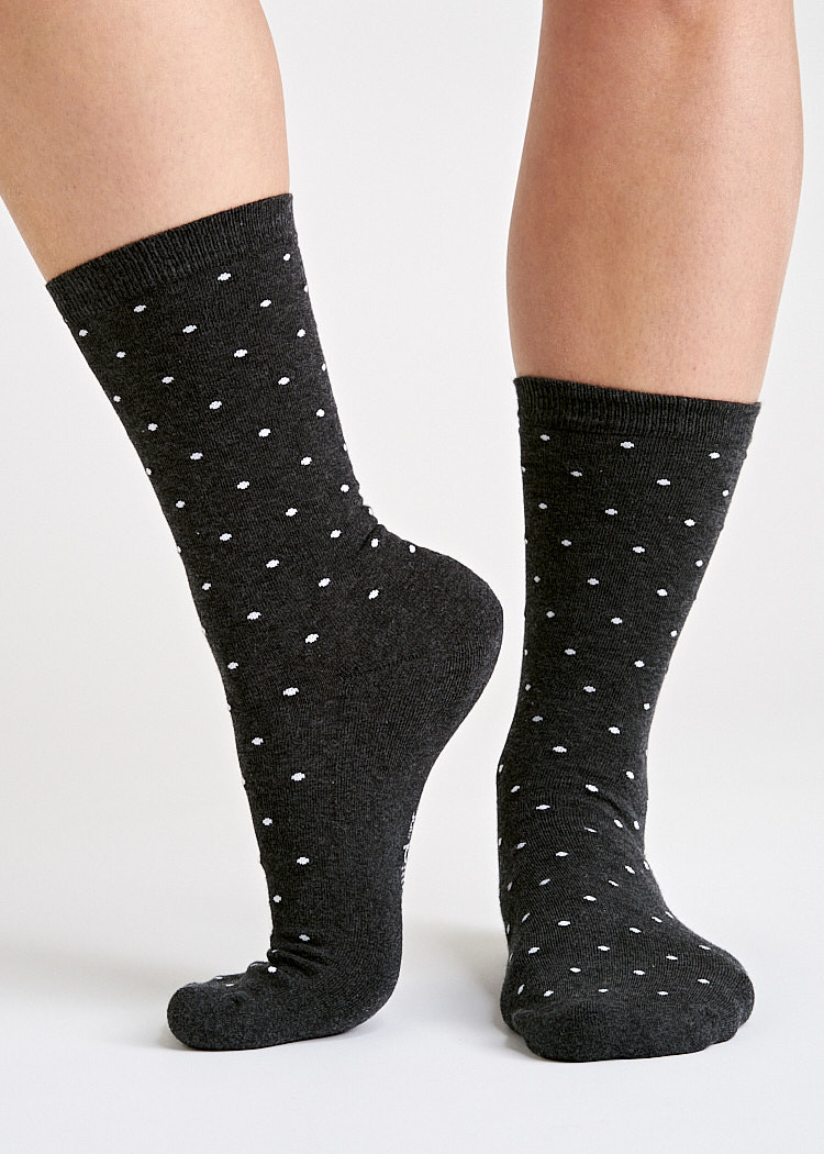 secondary image SOCKS WITH DOTS ANTHRACITE
