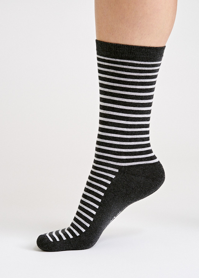 SOCKS WITH STRIPES ANTHRACITE