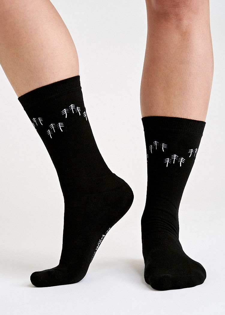 secondary image SOCKS WITH TREES BLACK