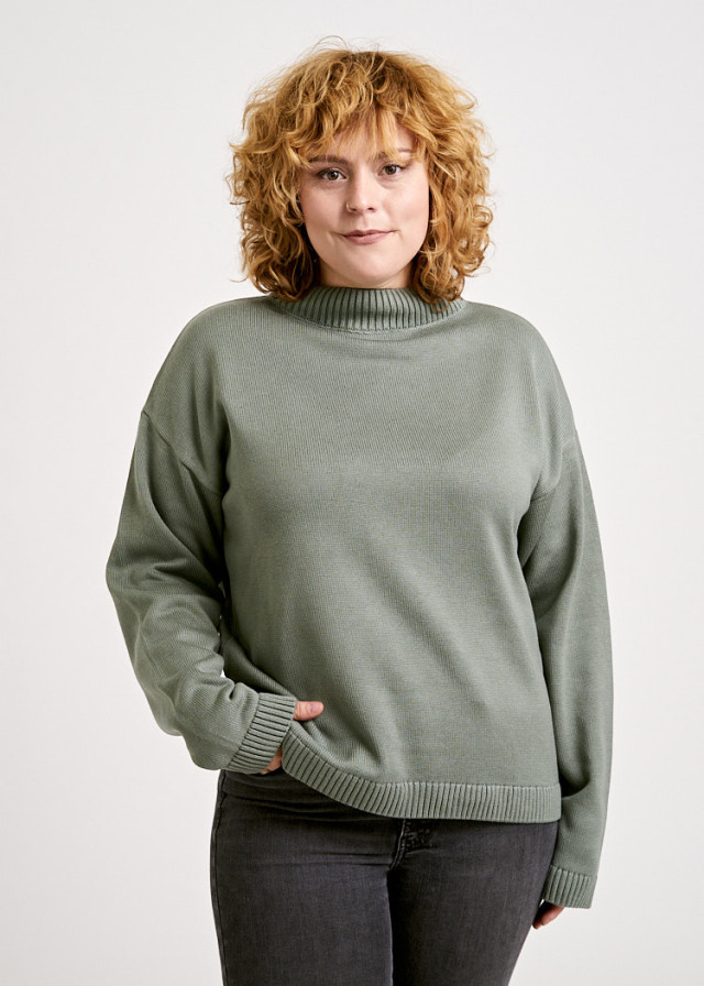 WOMEN KNITTED SWEATER AGAVE GREEN