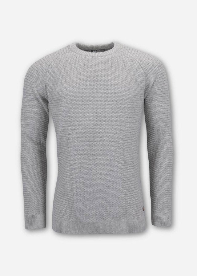 MEN PANDOO KNITTED SWEATER WOVEN GRAY