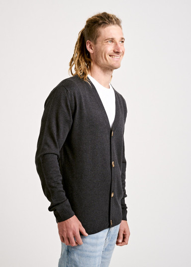 secondary image MEN KNITTED CARDIGAN ANTHRACITE